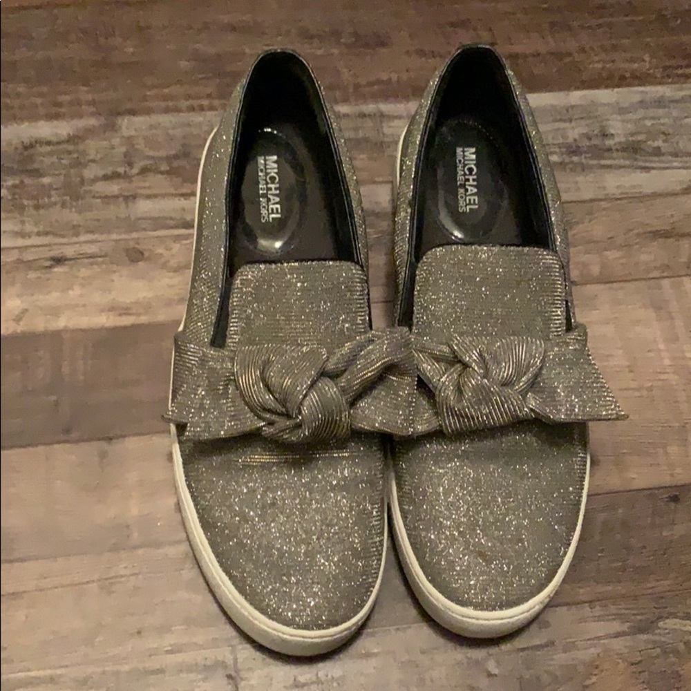 Michael Kors Silver Glitter Slipper On Sneakers